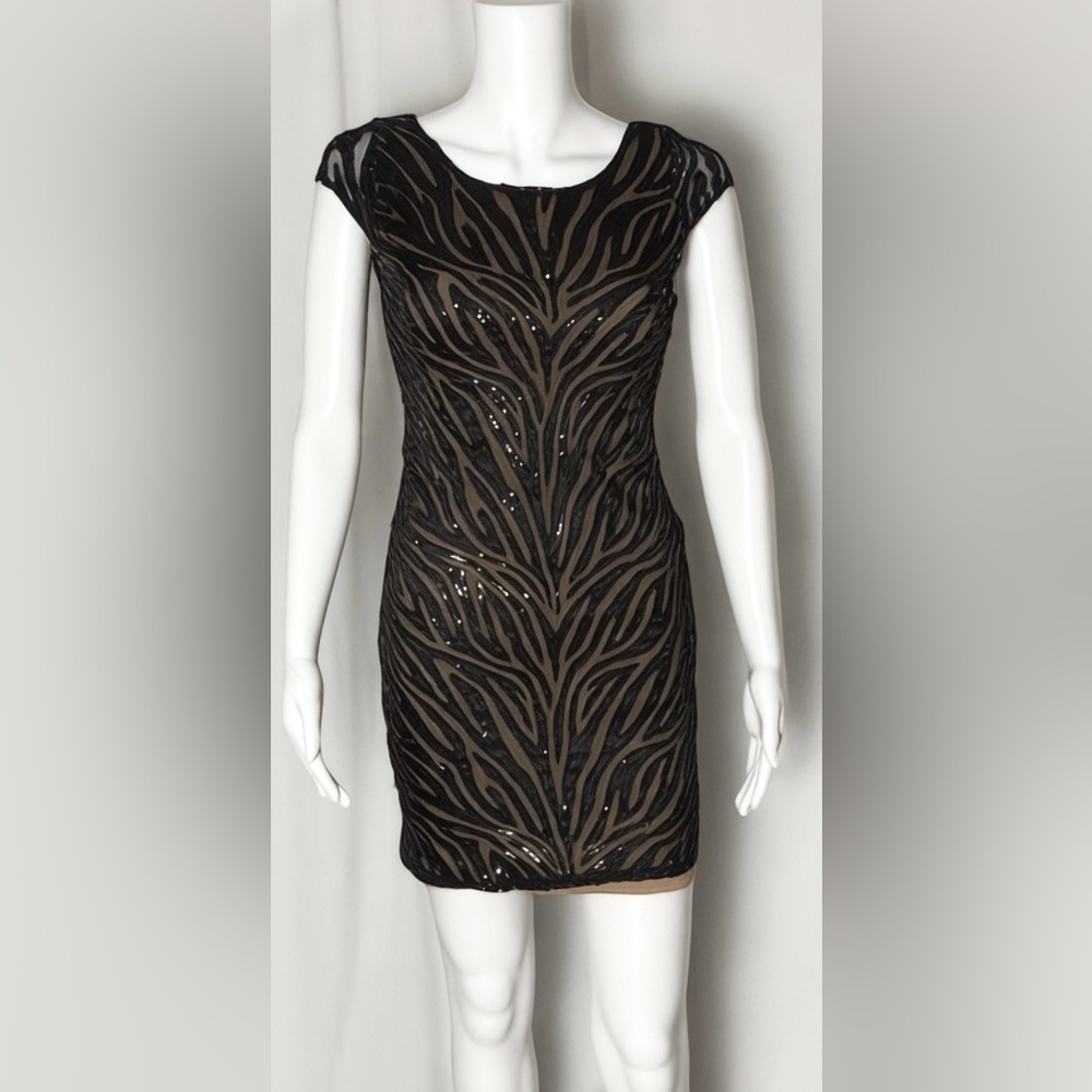 Bailey 44 Black Sequin Bodycon Mini Dress XS